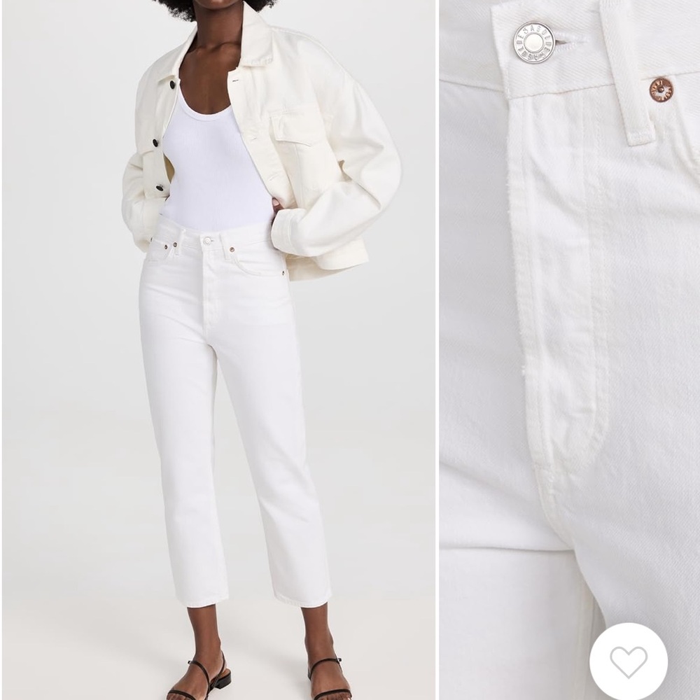Agolde White 90s crop Straight Leg Jeans size 25